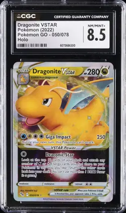 2022 POKEMON GO #050 DRAGONITE VSTAR CGC 8.5 - Image 1
