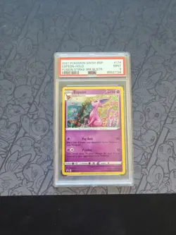 Pokemon: Espeon #SWSH174 FUSION STRIKE 3PK. BLISTER 2021 Holo Rare - PSA 9 -B122 - Image 1