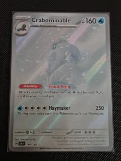 Pokemon TCG Crabominable Card Stellar Crown Illustration Rare 149/142 - Image 1