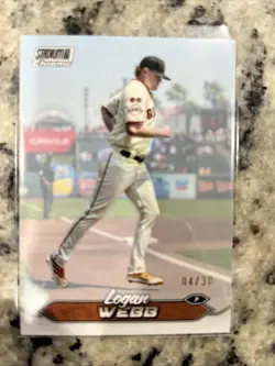2024 Topps Stadium Club - Logan Webb #288 Chrome Pearl White Refractor /30 - Image 1