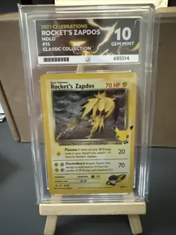 Pokemon TCG Rockets Zapdos Holo Rare Card 15/132 Celebrations Ace Grading Ace 10 - Image 1