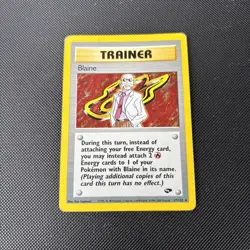 Pokemon Card Gym Challenge Holo Blaine 17/132 WOTC - Image 2