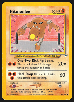 Hitmonlee 42/105 - Neo Destiny - Uncommon - Pokemon TCG Card LP - Image 1