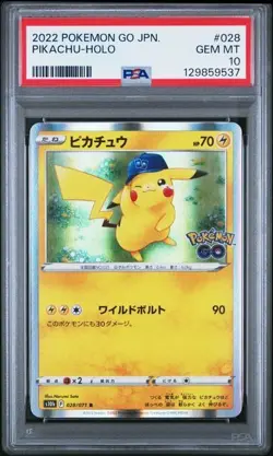 2022 POKEMON GO JAPANESE #028 PIKACHU-HOLO PSA 10 - Image 1