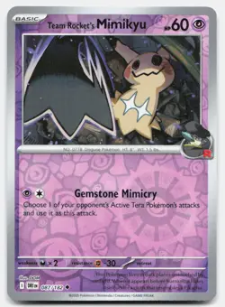 Team Rocket's Mimikyu 087 Reverse Holo 182 Uncommon Destined Rivals Pokemon NM - Image 1