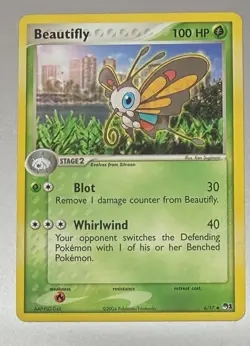 POKEMON TCG BEAUTIFLY 6/17 POP SERIES 1 NON HOLO MINT PACK TO SLEEVE - Image 1