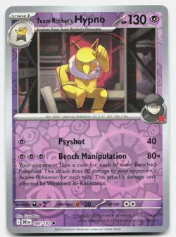 Team Rocket's Hypno 080 Reverse Holo 182 Uncommon Destined Rivals Pokemon NM - Image 1