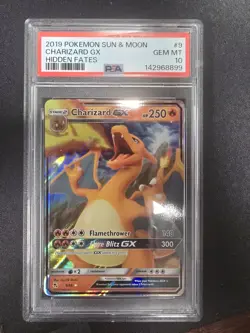 2019 Pokemon SM Hidden Fates Charizard GX #9/68 PSA 10 GEM MINT - Image 1