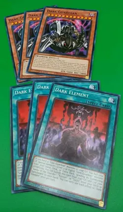 Yugioh! 3x Dark Guardian PHNI Phantom Nightmare 3x Dark Element Gate Guardian - Image 1