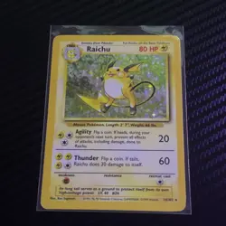 Pokemon Raichu 14/102 Base Set Holo Rare 80 HP Wizards TCG Card 1999 - Image 1