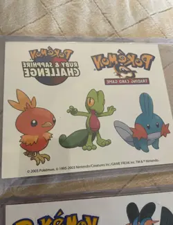 RARE | POKEMON CENTER NY RUBY SAPPHIRE CHALLENGE Promo Tattoo + Sticker Cards NM - Image 1