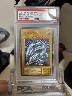 PSA 8 2001 Blue Eyes White Dragon SM-51 Ultimate Rare YuGiOh Card Japanese NM - Image 1