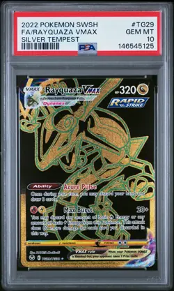 PSA 10 Rayquaza VMAX TG29/TG30 Silver Tempest Gold Holo Pokemon Card - Gem Mint - Image 1