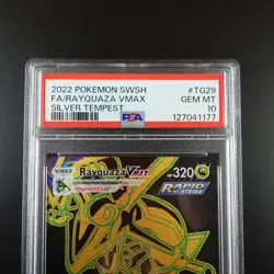 PSA 10 Rayquaza Vmax TG29/TG30 Pokemon Silver Tempest Holo Full Art Graded Card - Image 2