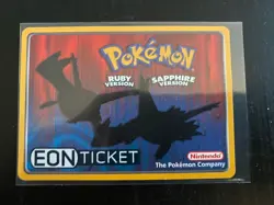 EON TICKET Pokemon Ruby & Sapphire E-Reader Card GBA Mint - Image 1