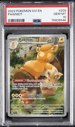 2023 POKEMON SVI EN-SCARLET & VIOLET ILLUSTRATION RARE #209 PAWMOT PSA 10 - Image 1
