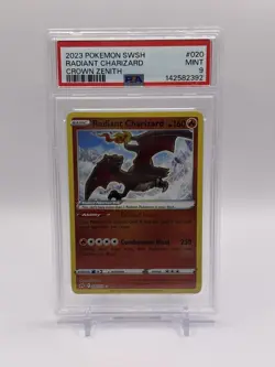 2023 POKEMON SWORD & SHIELD CROWN ZENITH #020 RADIANT CHARIZARD PSA 9 - Image 1