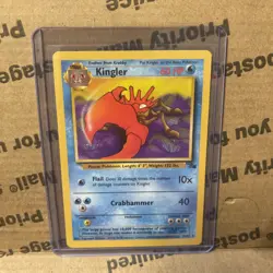 Kingler Uncommon Unlimited Fossil 38/62 NM Pokemon TCG - Image 1