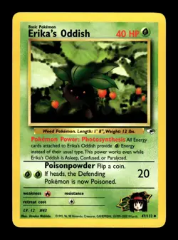 6-02-08 PWE pokemon unplayed . 2000 nintendo gym heroes erika's oddish #47/132 - Image 1