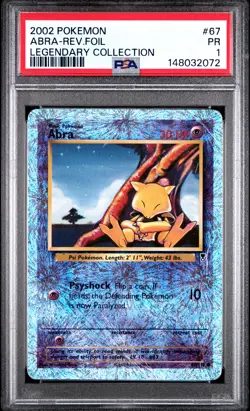 2002 POKEMON LEGENDARY COLLECTION #67 ABRA-REVERSE FOIL PSA 1 - Image 1