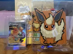 Flareon Silicone Card Display Case with sealed Flareon AR Pokemon TCG S Chinese - Image 1