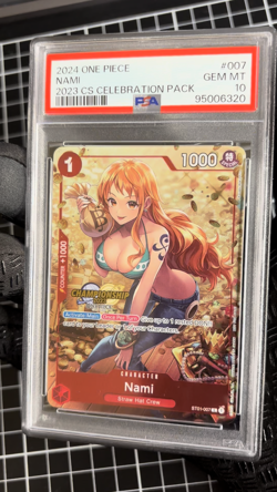 One Piece TCG Nami 2023 CS Stamp Celebration Pack Championship ST01-007 PSA 10 - Image 2