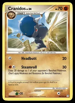 Cranidos 43/123 Pokemon Card Mysterious Treasures Uncommon 70 HP LP XS - Image 1
