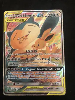 Eevee & Snorlax GX Tag Team SM169 Black Star Promo Pokemon Card 2019 - Image 1