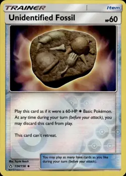 Pokemon TCG Reverse Holo Card Unidentified Fossil SM - Ultra Prism 134/156 - Image 1