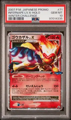 PSA 10 Pokemon card Infernape 071/DP-P LV.X Winter Challenge Promo 2007 HOLO JP - Image 1