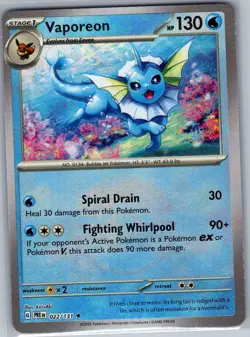 Vaporeon Poke Ball 022/131 SV: Prismatic Evolutions - Pokemon Card - NM - Image 1