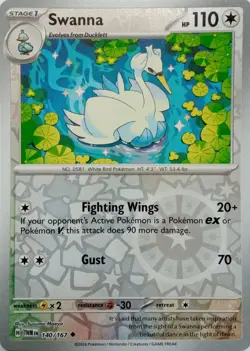 SWANNA - REVERSE HOLO - TWILIGHT MASQUERADE - POKEMON TCG - 140/167 - Image 1