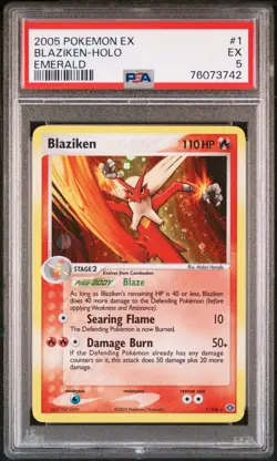 Blaziken 1/106 Holo Pokemon EX Emerald PSA 5 - Image 2