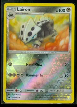 Pokemon LAIRON 66/111 - Crimson Invasion Rev Holo - MINT - Image 1