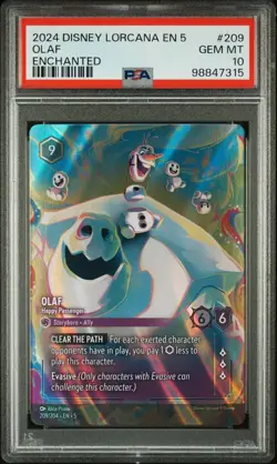 PSA 10 - Olaf Enchanted 209/204 EN5 Shimmering Skies - Disney Lorcana - Image 1