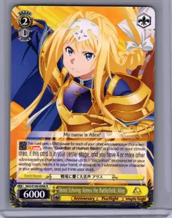 WEISS SCHWARZ SAO/S100-E006 R Shout Echoing Across the Battlefield, Alice NM - Image 1