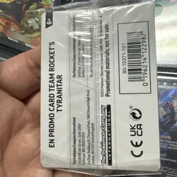 Team Rocket’s Tyranitar 096/182 Promo Pokemon TCG Card Center Stamp Sealed - Image 3