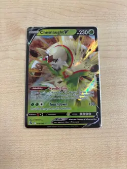 Pokemon - Chesnaught V - 015/195 - SWSH Silver Tempest - Half Art Card - Image 1