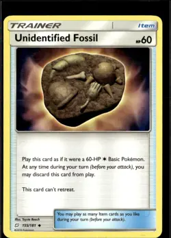 Pokemon Unidentified Fossil 155/181 Team up Non Holo UnCommon 2 Card Lot - Image 1