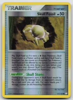 Reverse Holo Skull Fossil 117/123 Mysterious Treasures Common Pokemon TCG Card - Image 1