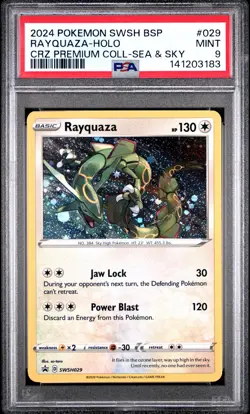 2024 POKEMON SWSH BLACK STAR PROMO #029 RAYQUAZA-HOLO PSA 9 - Image 1
