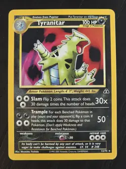 Pokemon TCG Neo Discovery Tyranitar Holo Unlimited Rare 12/75 Near Mint 2001 - Image 3