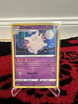POKEMON TCG CLEFABLE 075/192 REBEL CLASH HOLO RARE ENGLISH - Image 1