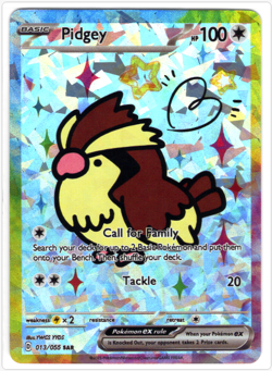 Pokemon Cracked Ice Holo - Rainbow Boarder * Fan Art * PIDGEY - Image 1
