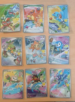 Pokemon First Partner Illustration Collection Promos Mint Set (9x Cards) - Image 1