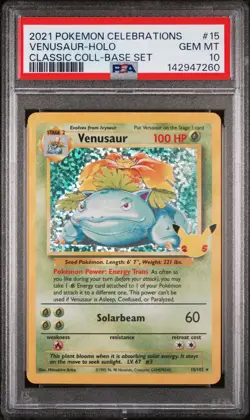 2021 POKEMON CELEBRATIONS CLASSIC COLLECTION #15 VENUSAUR-HOLO PSA 10 - Image 1