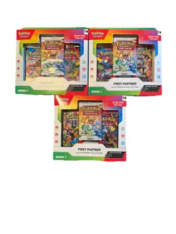Pokemon TCG First Partner Illustration Collection Box Series 1 (LOT OF 3 SEALED) - Image 1