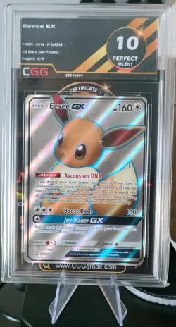 Pokemon Card - Black Star Promo Tag Team #SM242 Eevee GX - CGG 10 2020 - Image 2