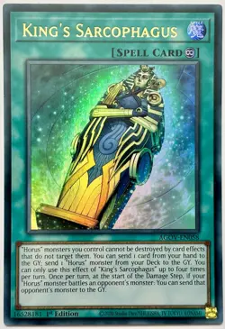 AGOV-EN058 King's Sarcophagus - Ultra Rare 1st Edition Near Mint YuGiOh Card - Image 1