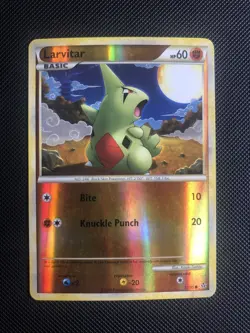 Pokemon Card - Larvitar - 51/95 - HGSS Unleashed - Reverse Holo - Good/exc - Image 1